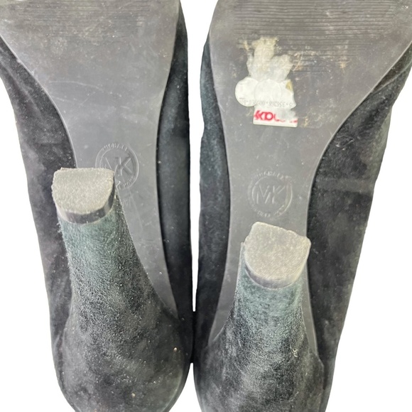 MICHAEL KORS Genuine Leather High Heels Suede Solid Black Pumps Shoes sz 10 - Picture 16 of 16